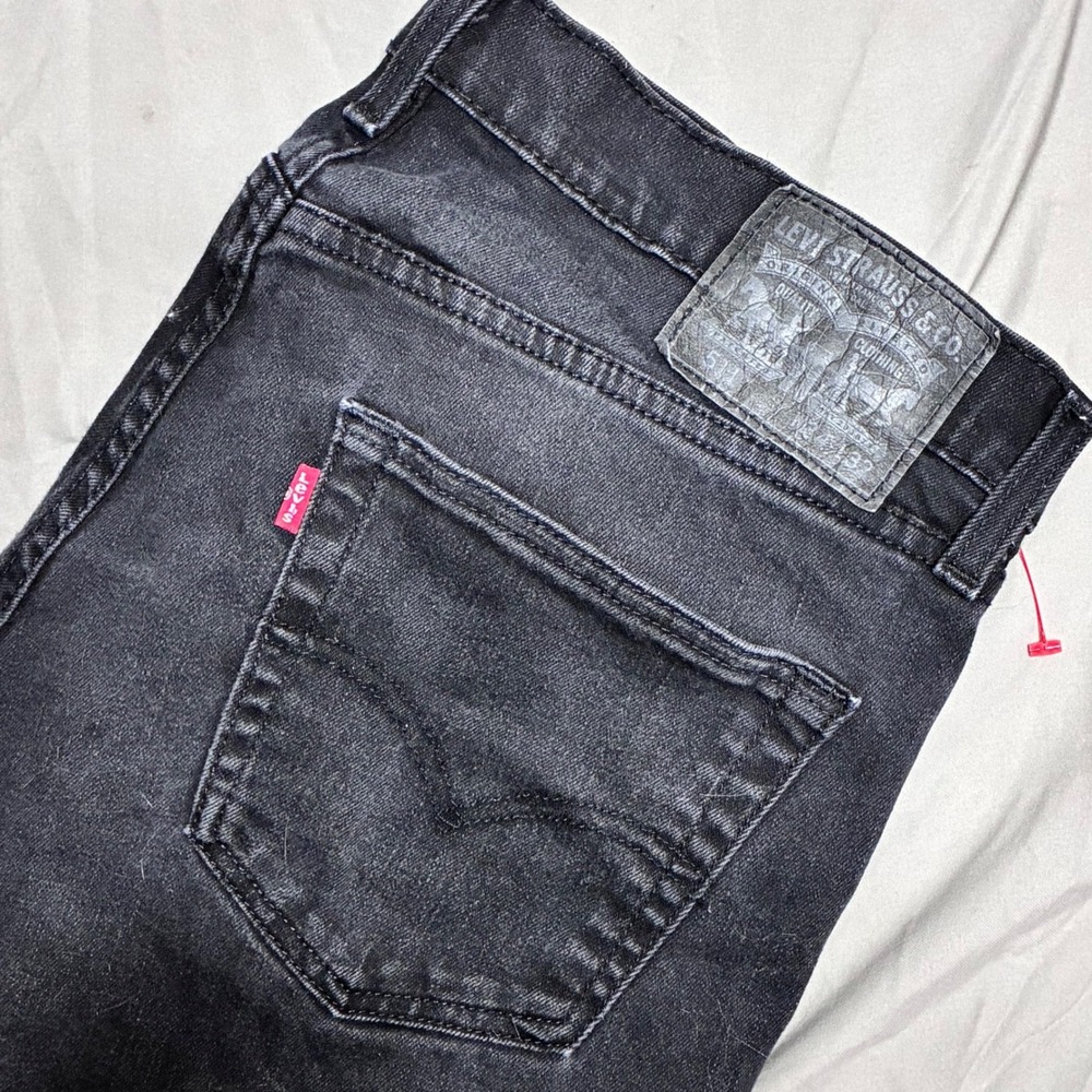 Levis 514 Straight Fit Jeans Mens 34x32 Faded Black Denim WaterLess A65259